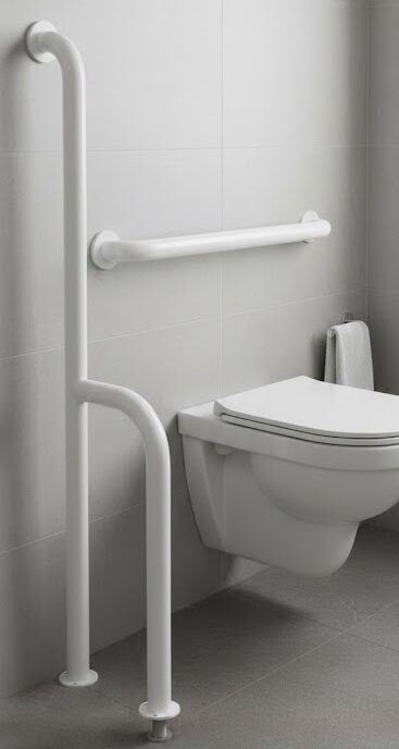 Barra De Apoio Para Sanitário Modelo L Branca 70x60cm Cor Branco