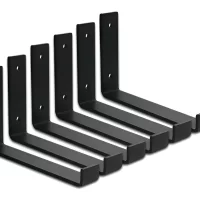 Kit 6 Mão Francesa Invertida 30cm Ferro Preto Monte Alegre Decor